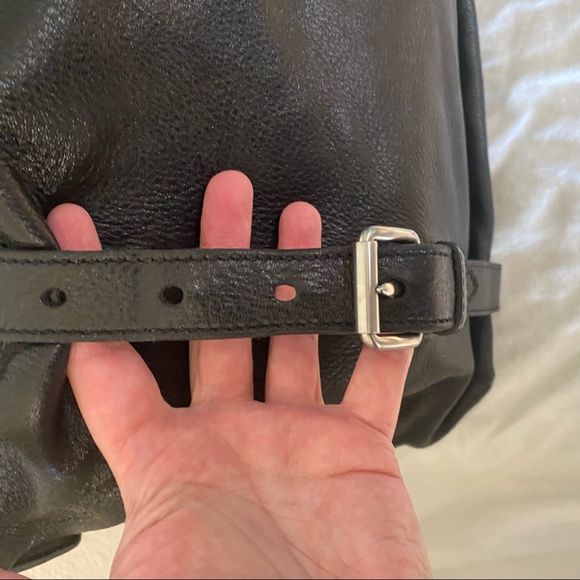 Prada black pebbled deerskin convertible bag. - Picture 15 of 16